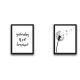 Lot de 2 tableaux encadrés en Noir L30xH40cm Motif Pissenlit, « Now » Noir et Blanc