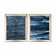 Lot de 2 tableaux encadrés en Or Pictor L50xH28,5cm Motif Abstrait Nuances de bleu