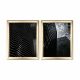 Lot de 2 tableaux encadrés en Or Pictor L50xH28,5cm Motif Abstrait Nuances de gris