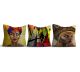 Lot de 3 coussins Imany 43x43cm Tissu Motif Portrait femme africaine