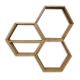 Lot de 3 étagères murales hexagones Mellifera L37xH37cm Bois massif Métal foncé
