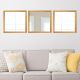 Lot de 3 miroirs encadrés carrés Certa 24x24cm Or