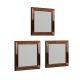 Lot de 3 miroirs murales Kafka 40x40cm Bois Bronze