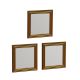 Lot de 3 miroirs murales Kafka 40x40cm Bois Or