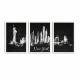 Lot de 3 tableaux encadrés en Blanc Pictor L109xH50cm Motif Silhouette de New York Noir et Blanc