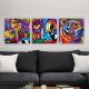 Lot de 3 tableaux Scaenicos 30cm Motif Portraits cubisme