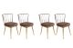 Lot de 4 chaises Gino Métal Or et Velours Marron clair