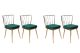 Lot de 4 chaises Gino Métal Or et Velours Vert