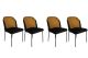 Lot de 4 chaises Kymil Métal Noir et Velours Or et Noir