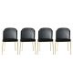 Lot de 4 chaises Kymil Métal Or et Velours Noir