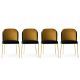 Lot de 4 chaises Kymil Métal Or et Velours Or et Noir