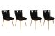 Lot de 4 chaises Scribe Métal Or et Velours Noir