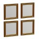 Lot de 4 miroirs murales Kafka 40x40cm Bois Or