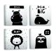 Lot de 4 tableaux décoratifs Nit Motif Enfantin animaux Noir et Blanc