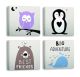 Lot de 4 tableaux décoratifs Nit Motif Enfantin animaux
