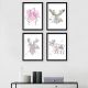 Lot de 4 tableaux encadrés Noir Manticore L24xH29cm Motif Origami animaux