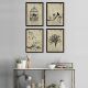 Lot de 4 tableaux encadrés Noir Manticore L24xH29cm Motif Silhouette et vieux journaux Noir et Blanc