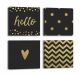 Lot de 4 tableaux Nizrug L30xH30cm Motif Forme et mot 