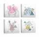 Lot de 4 tableaux Pictura L30xH30cm Motif Origami animaux Multicolore