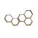Lot de 5 étagères murales hexagones Mellifera L40xH37cm Bois massif Métal foncé