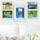Lot de 5 tableaux encadrés Blanc Aranea Motif Photo évasion tropical