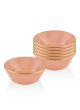 Lot de 6 bols Poculum Epuré à fond plat Ø 15cm Céramique Or et Saumon