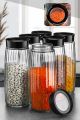 Lot de 6 pots à épices Albassin 1,6L Verre Transparent