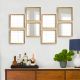 Lot de 8 miroirs encadrés carrés Certa 24x24cm Verre Or