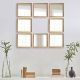 Lot de 8 miroirs encadrés carrés design Certa 24x24cm Verre Or