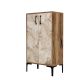 Meuble à chaussure Secondo H111cm Bois foncé et Blanc