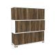 Meuble à chaussures 3 portes Ambata H93cm Bois foncé et Blanc