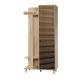 Meuble d'entrée 1 porte Repono L90xH194cm Bois Naturel et Motif Rayures Marron