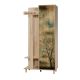 Meuble d'entrée 1 porte Repono L90xH194cm Bois Naturel et Motif Arbre effeuillé Noir