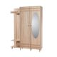 Meuble d'entrée 2 portes à droite avec miroir Rakita L135xH194cm Bois clair