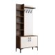 Meuble d'entrée Vicente L90xH200cm Bois foncé et Blanc