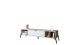 Meuble TV 1 porte et 4 compartiments Kharzu L160xH36cm Bois Chêne et Blanc
