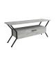 Meuble TV 1 porte Jasper 125cm Noir et Blanc vieilli