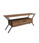 Meuble TV 1 porte Jasper 125cm Noir et Bois