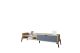 Meuble TV 1 tiroir et 2 étagères Kyoko L160xH36cm Bois Chêne et Anthracite