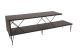 Meuble TV 2 étagères Cayena 120cm Métal Noir et Bois Marron foncé
