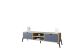 Meuble TV 2 portes et 2 étagères Zirakhi H160xH41cm Bois Chêne et Anthracite