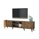 Meuble TV 2 portes et 3 compartiment Bergerat 180cm Bois Naturel