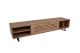 Meuble TV 2 portes et 4 compartiment Leslie 160cm Métal Noir et Bois Naturel