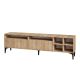 Meuble TV 2 portes et 6 étagères Royden 180cm Chêne clair