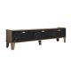 Meuble Tv 3 portes Blaz 178cm Chêne et Effet Marbre Noir