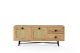 Meuble TV 3 portes en cannage Smussi 140cm Bois Naturel et Noir