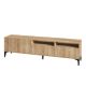 Meuble TV 4 portes et 2 étagères Wesley 180cm Chêne clair