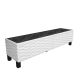 Meuble TV design 2 portes basculantes Vanoise 149cm Blanc et Noir effet marbre