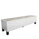 Meuble TV design 2 portes basculantes Vanoise 149cm Blanc et Blanc effet marbre