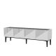 Meuble TV design 2 portes Outhos L154cm Chêne clair et Noir